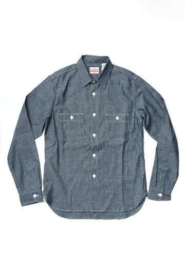 MS003R SELVEDGE CHAMBRAY SHIRT,NATURAL, small image number 0