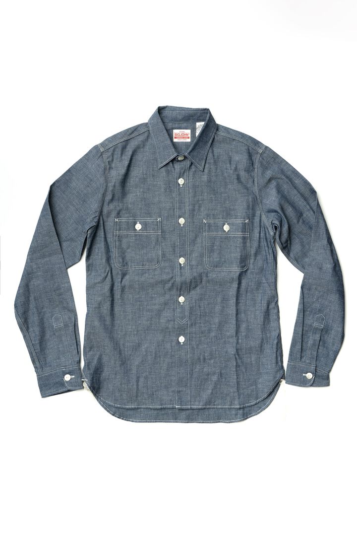 MS003R SELVEDGE CHAMBRAY SHIRT,INDIGO, medium image number 0