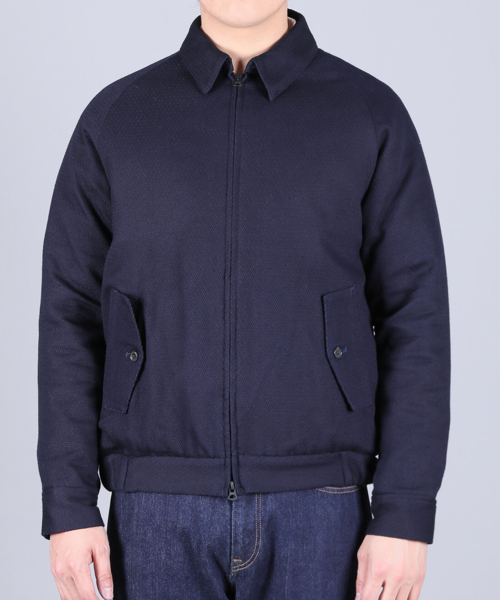 （訳ありセール 格安） | DENIMIO MXOT1314 jacket jacquard wool weft sashiko Indigo トップス