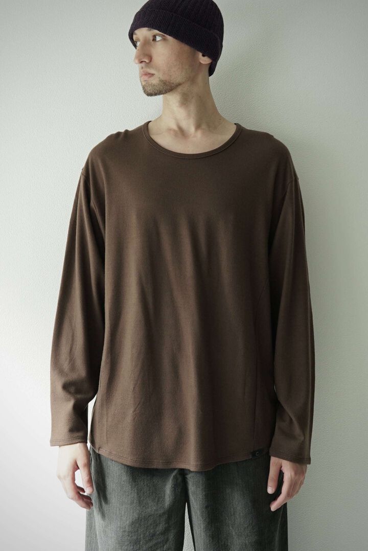 【CAPERTICA】CAP708CS27 Super140s Washable Wool MW_Jersey / Solid L/S Tee,BLACK, medium image number 11