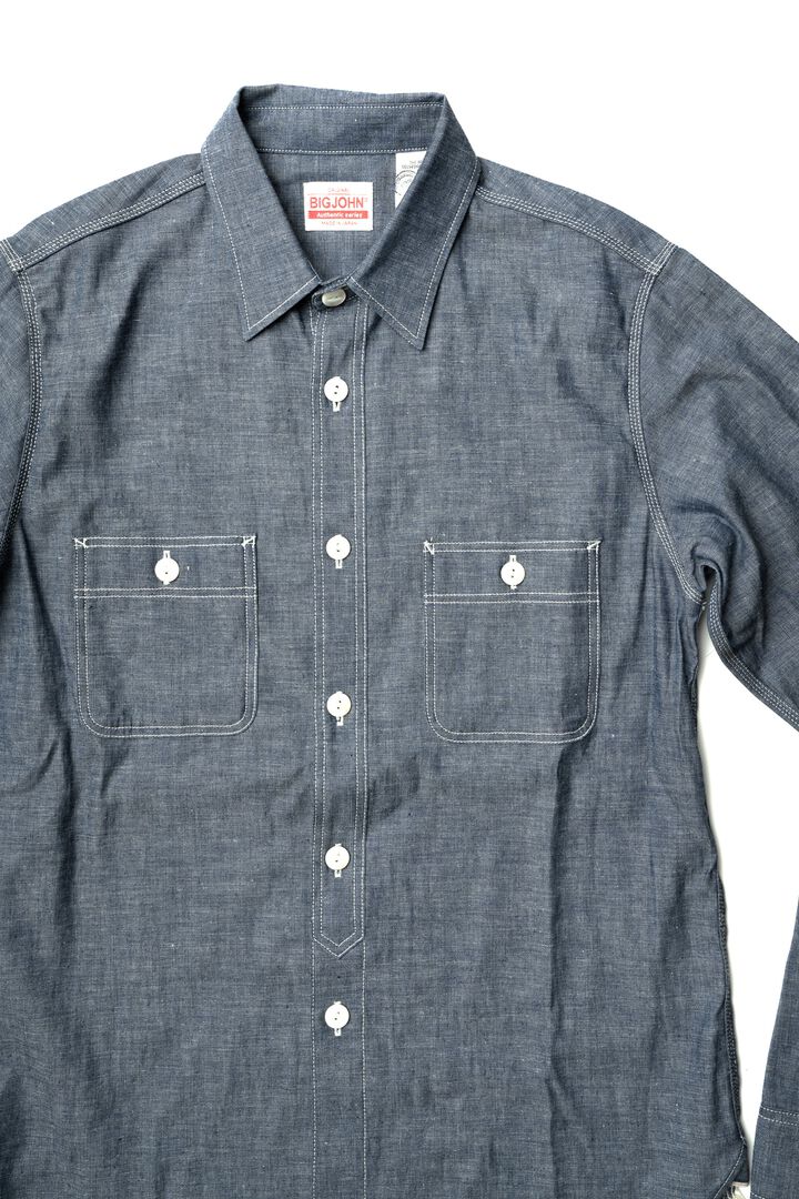 MS003R SELVEDGE CHAMBRAY SHIRT,INDIGO, medium image number 3