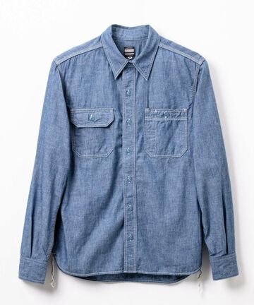 MS044 5oz Original selvage chambray work shirts-RED-46,RED, small image number 1