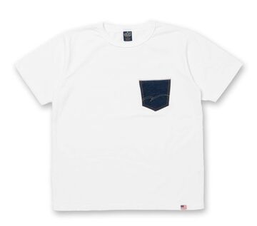 8161A Denim Pocket Print T-shirts,WHITE, small image number 0