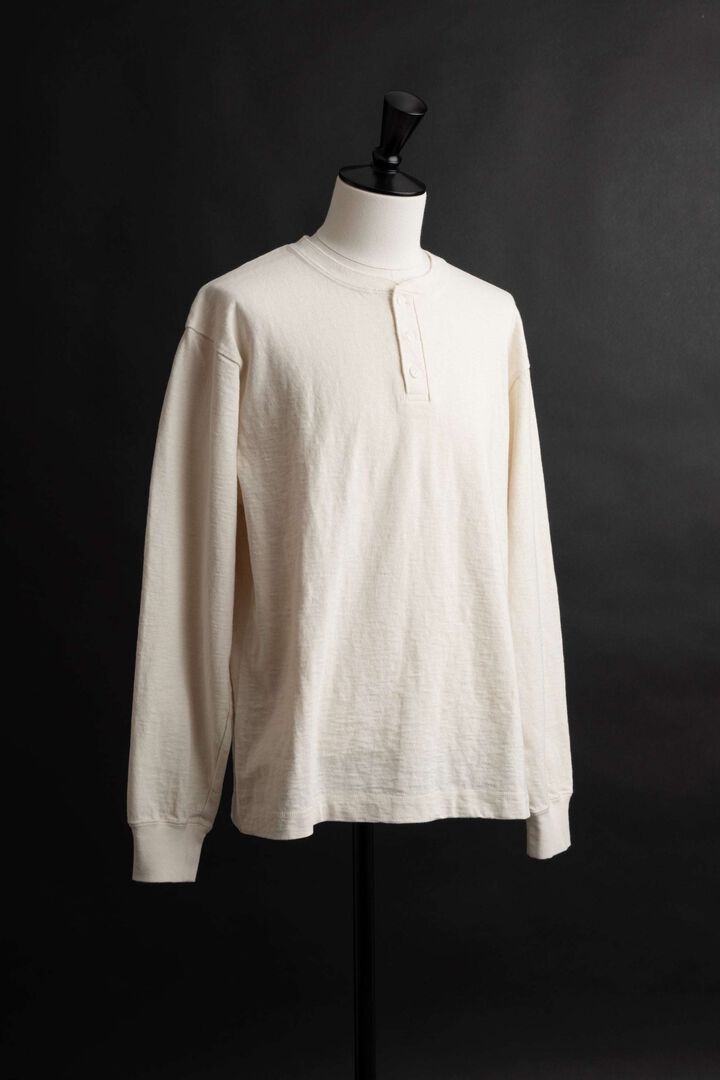 MTE014 LONG SLEEVE HENRY NECK T-SHIRT,NATURAL, medium image number 2