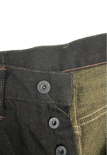 ONI222-BKOL 12oz Black x Olive Denim Super Wide Straight,, small image number 5