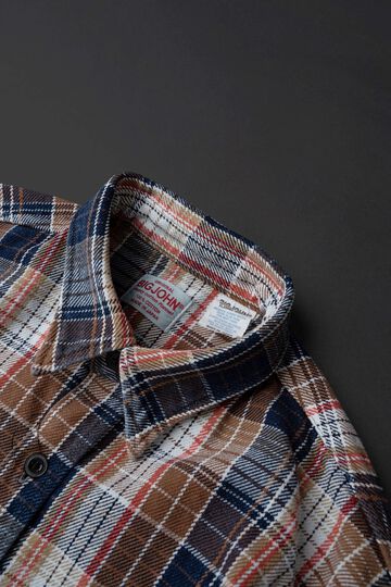 MS001G (BLC) INDIGO CHECK FLANNEL SHIRT,BLUE, small image number 23
