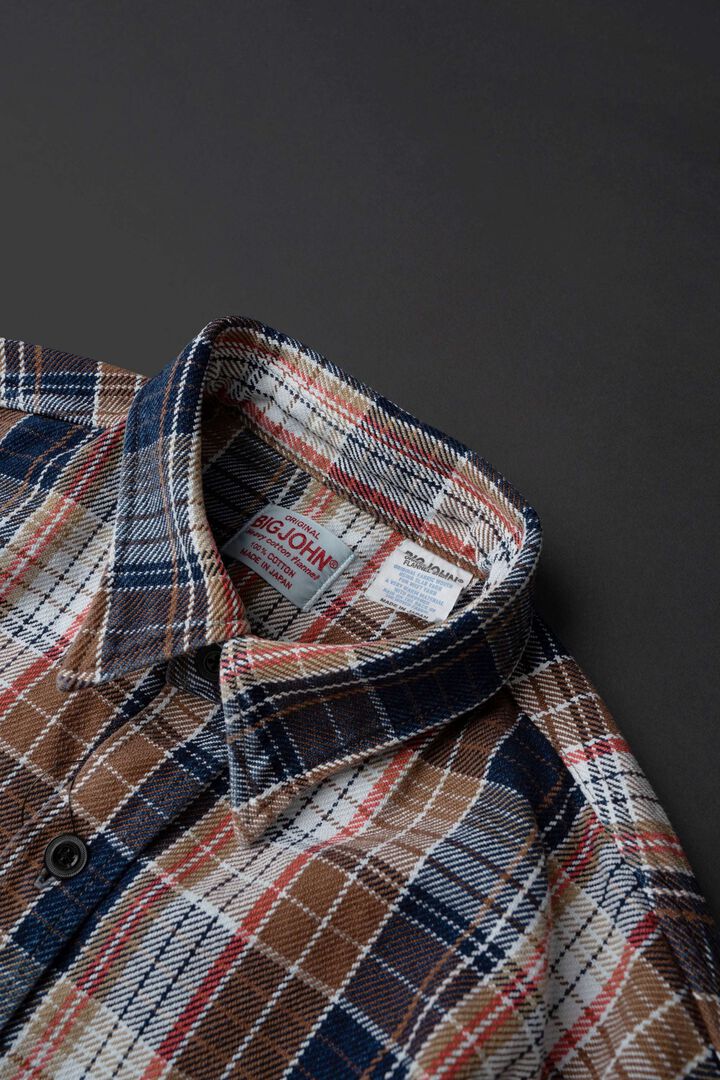 MS001G (BLC) INDIGO CHECK FLANNEL SHIRT,BLUE, medium image number 23