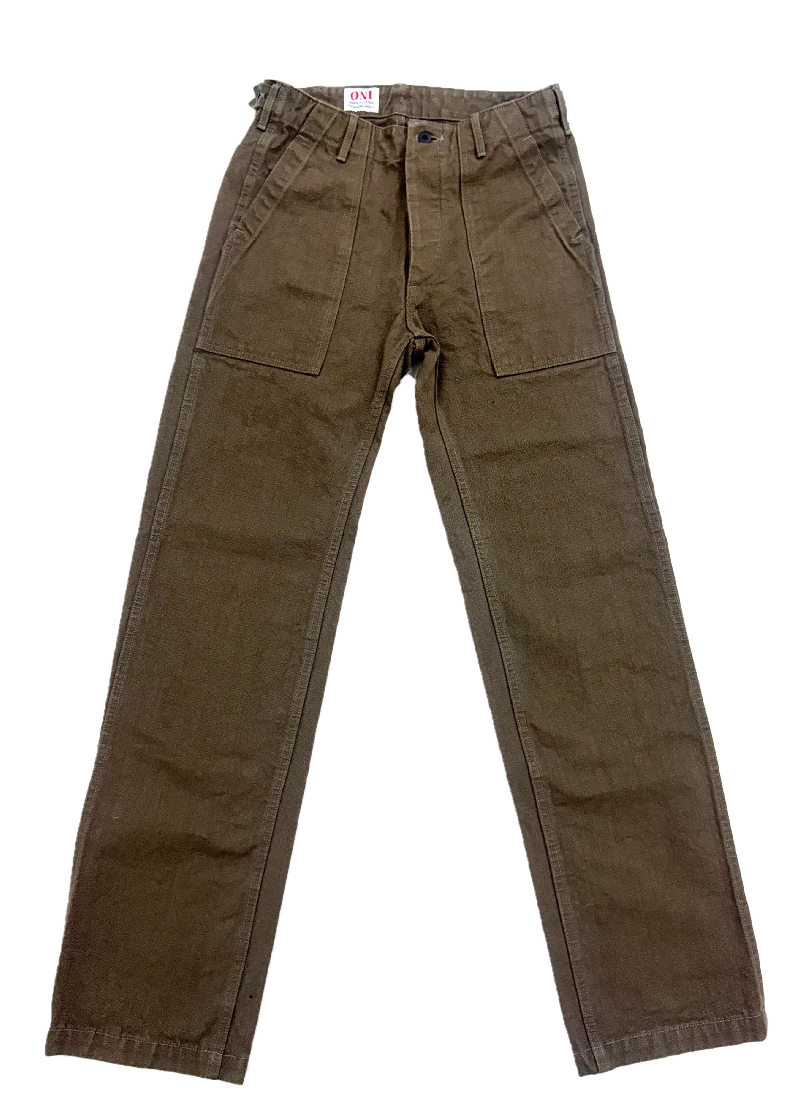 DENIMIO | ONI207-HOX-OLB 13oz Sulfur dye Heavy Oxford Olive Brown