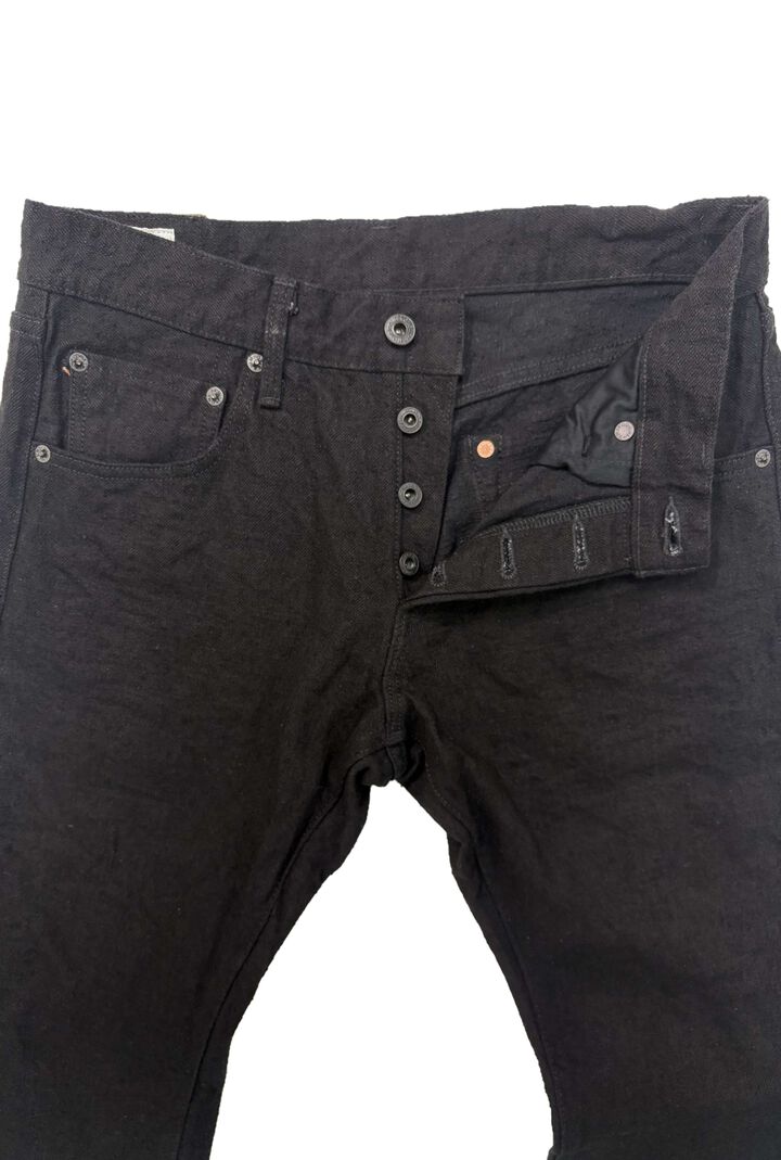 ONI622CCD-BKBK 15oz Crushed Concrete Denim Black x Black Kabuki Selvedge  Relax Tapered,, medium image number 1