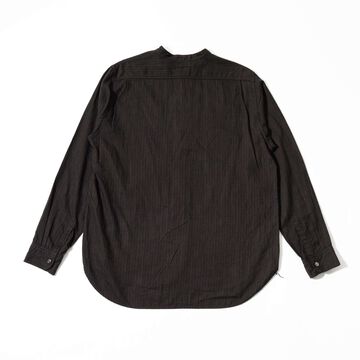 F3511 VINTAGE STRIPE BAND COLLAR SHIRT,BLACK, small image number 1