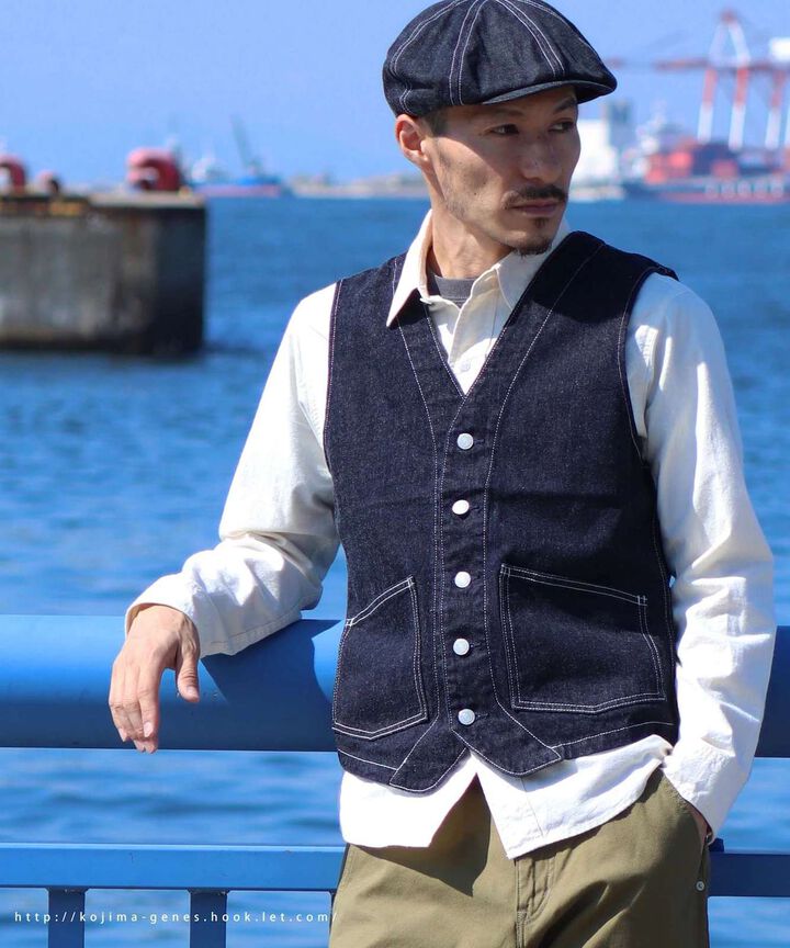 RNB-568N Basic Work Vest (INDIGO,HICKORY),HICKORY, medium image number 5