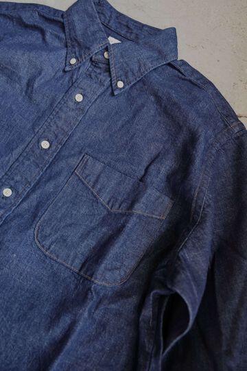 01-8112 Standard Button Down Shirt Denim One Wash,, small image number 2