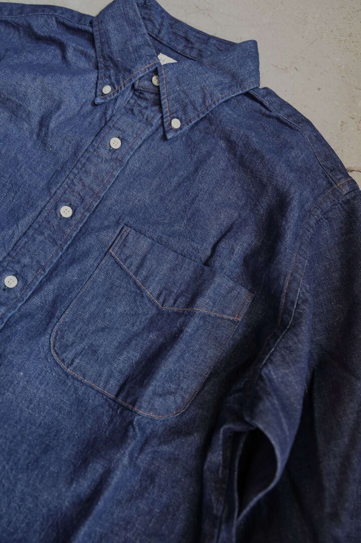 01-8112 Standard Button Down Shirt Denim One Wash,, medium image number 2