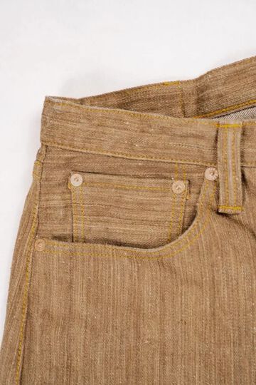 GZ-NPST-KAKI 13oz Natural Dyed Nep Straight Jeans Kakishibu,, small image number 5