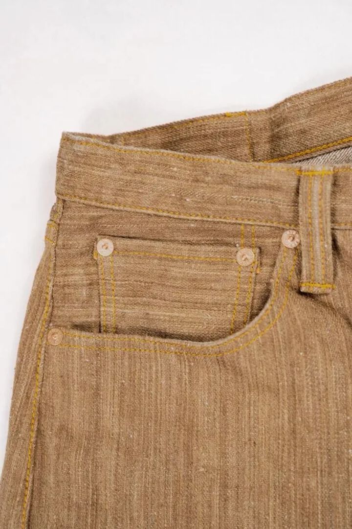 GZ-NPST-KAKI 13oz Natural Dyed Nep Straight Jeans Kakishibu,, medium image number 5
