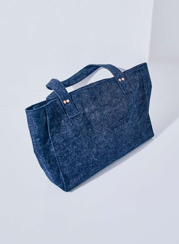 SJRPB25 15oz "Otokogi" Selvedge Denim Rectangle Handbag,INDIGO, small image number 3