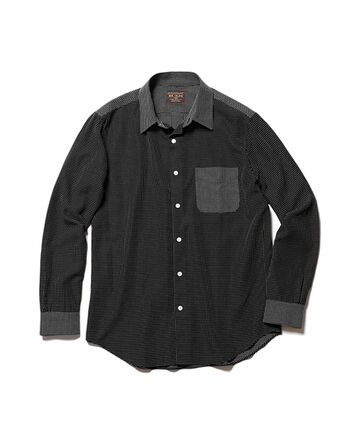 M-19111  / R / T SASHIKO / NO CREST LEGULAR COLLAR SHIRT(3 COLORS),BLACK, small image number 1