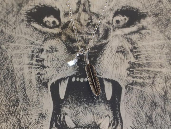 16AC-105 Small Feather & Turquoise necklace,, medium image number 1