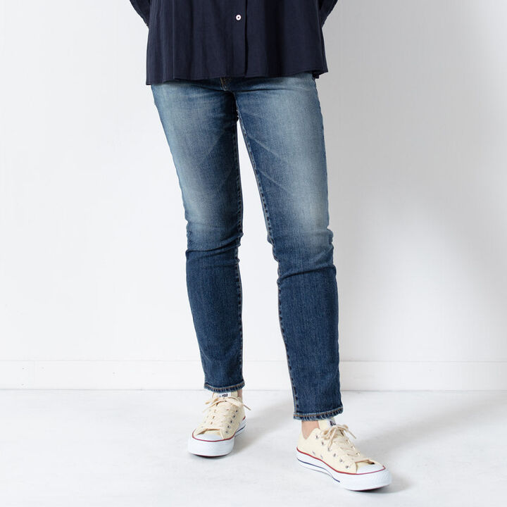 73979 Stretch Denim Slim Tapered Pants BLUE-MEDIUM BLUE-S,MEDIUM BLUE, medium image number 3