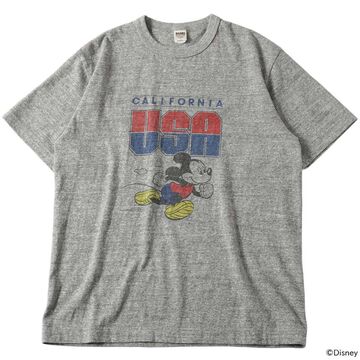 BR-25178 “STANDARD” TSURIAMI Crew Neck Print T-Shirt Mickey Mouse【Special Item】,GRAY, small image number 0