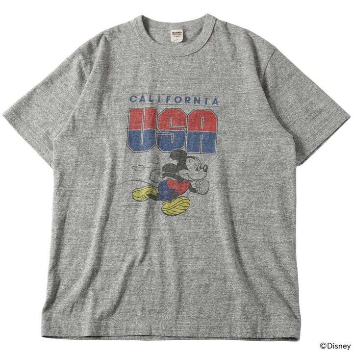 BR-25178 “STANDARD” TSURIAMI Crew Neck Print T-Shirt Mickey Mouse【Special Item】,GRAY, medium image number 0