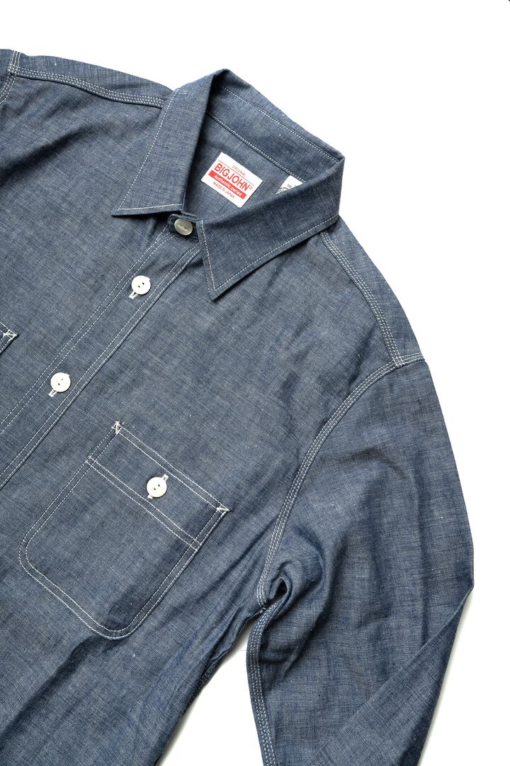 MS003R SELVEDGE CHAMBRAY SHIRT,NATURAL, medium image number 4