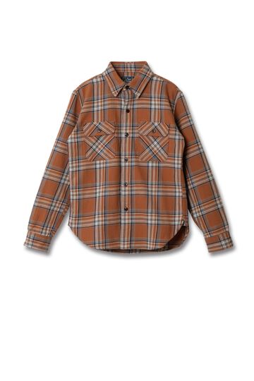 5752 Flannel Check Shirt,ORANGE, small image number 0