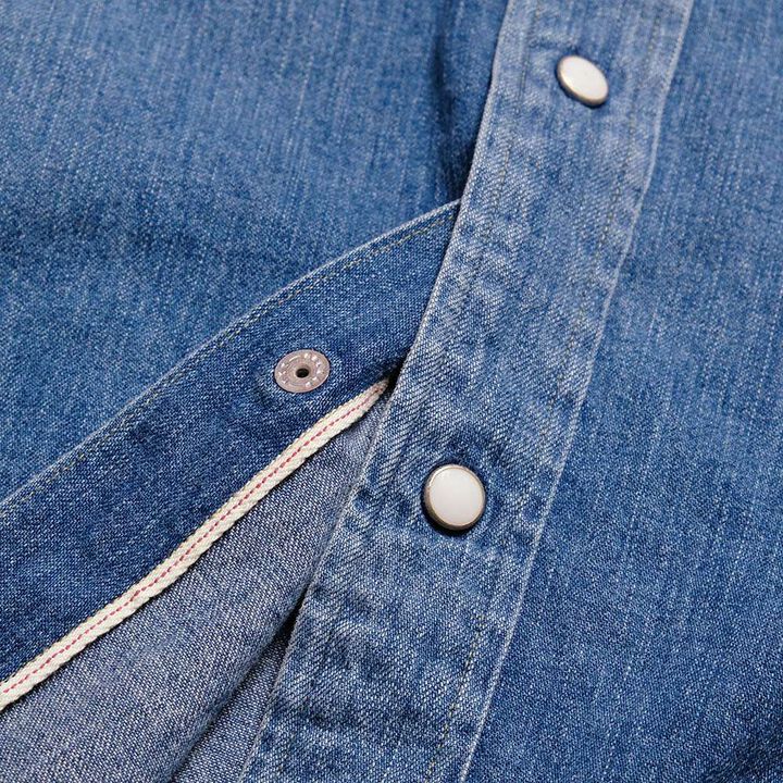 HBP-301WS-MU 8oz Denim Western Shirt - Mid Used,Mid Used, medium image number 6