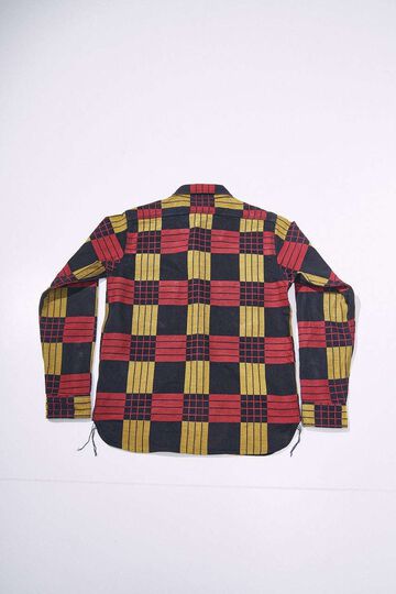 SSS26-NRJ Noragi Work Shirt in Jacquard Check Fabric (RED/BLK),, small image number 1