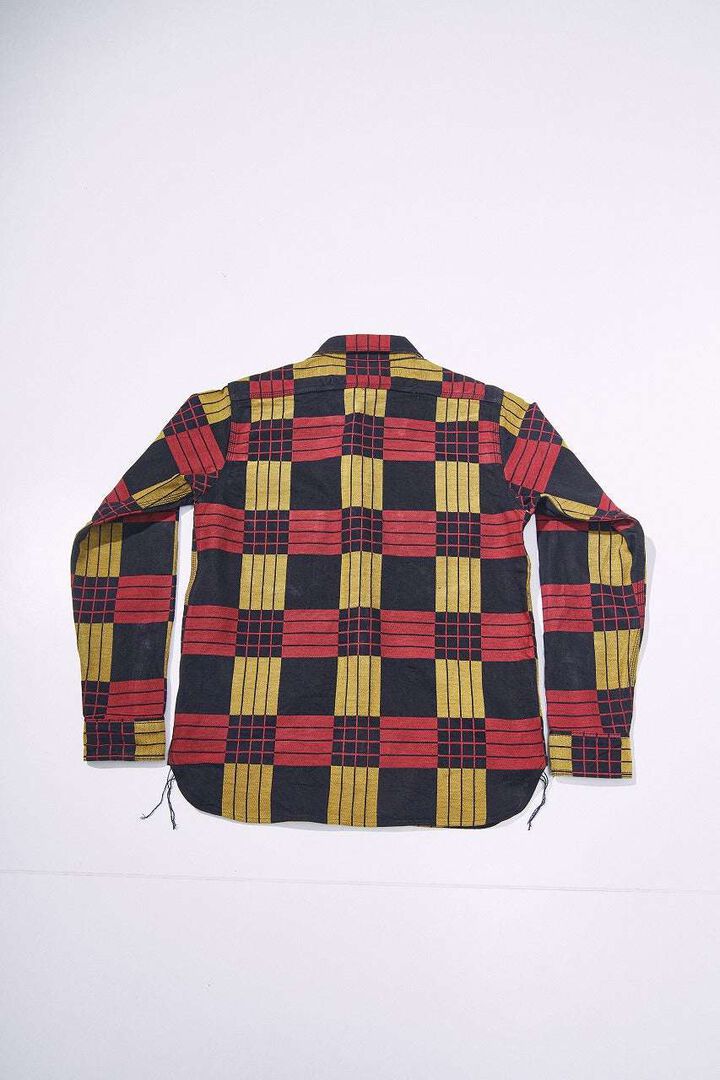 SSS26-NRJ Noragi Work Shirt in Jacquard Check Fabric (RED/BLK),, medium image number 1