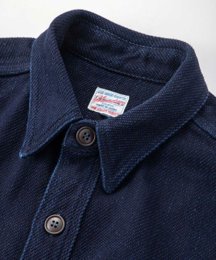 MLS1070M23 Heavy ID dobby work shirts-INDIGO-38,INDIGO, medium image number 2