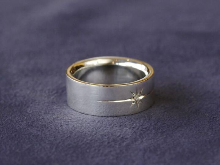 HYJK-210 Flat Silver Diamond Ring,, medium image number 1