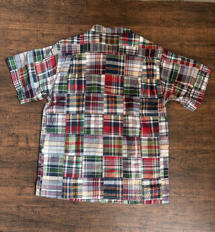 Lot No. SC39739 / MADRAS CHECK PATCHWORK OPEN SHIRT,RED, medium image number 1