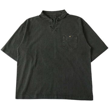BR-25209【BIG COZUN】COZUN Skipper Neck Half Sleeves Polo T-Shirt【Button Works】,OLIVE, small image number 8