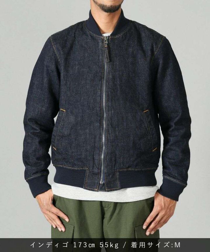 JBOT1307 13oz Denim Bomber Jacket,INDIGO, medium image number 5