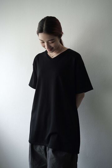 CAP708CS34 Super Soft Cotton / V_Neck Tee (BLACK),BLACK, small image number 6