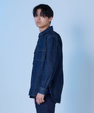 JBLS10013A 13oz Natural Indigo Denim Shirt-L,, small image number 1