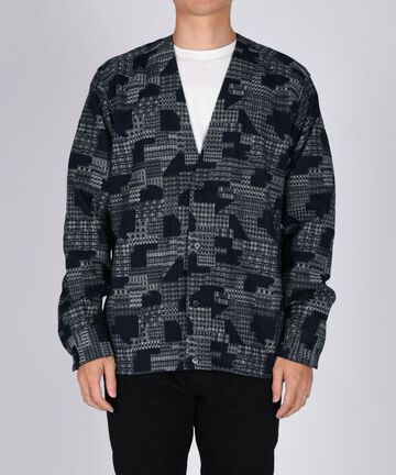 MXLS1014 INDIGO JACQUARD CARDIGAN,, small image number 0