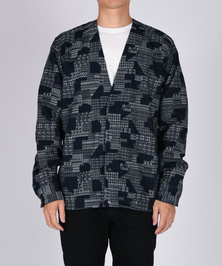 MXLS1014 INDIGO JACQUARD CARDIGAN,, medium image number 0