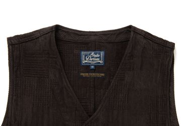 4605 Amami Mud Dyed Jacquard Vest,BROWN, small image number 4