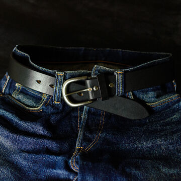 ENB40145AB UK saddle leather 40mm width harness belt,BLACK, small image number 9