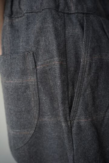 【CAPERTICA】CAP707PT08 Dark Melange Flannel Check / Peg Top Easy Pants (CHARCOAL),CHARCOAL, small image number 5