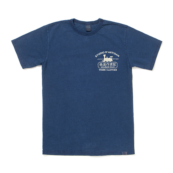 8076 Rail Road series Indigo Print T-shirts-DARK INDIGO-XS,DARK INDIGO, medium image number 2
