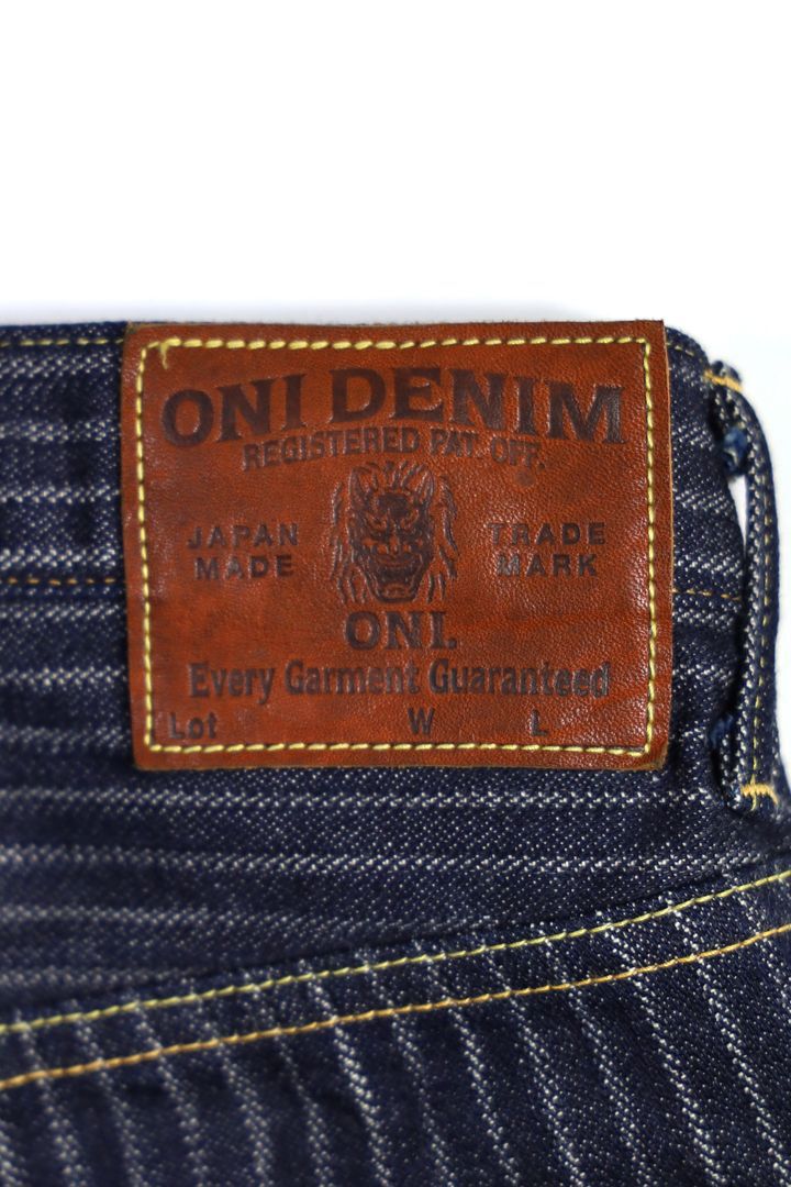 ONI022-HJS Drop-Needle Stitching Jacquard Striped Denim