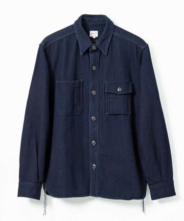 MLS1070M23 Heavy ID dobby work shirts-INDIGO-38,INDIGO, small image number 0