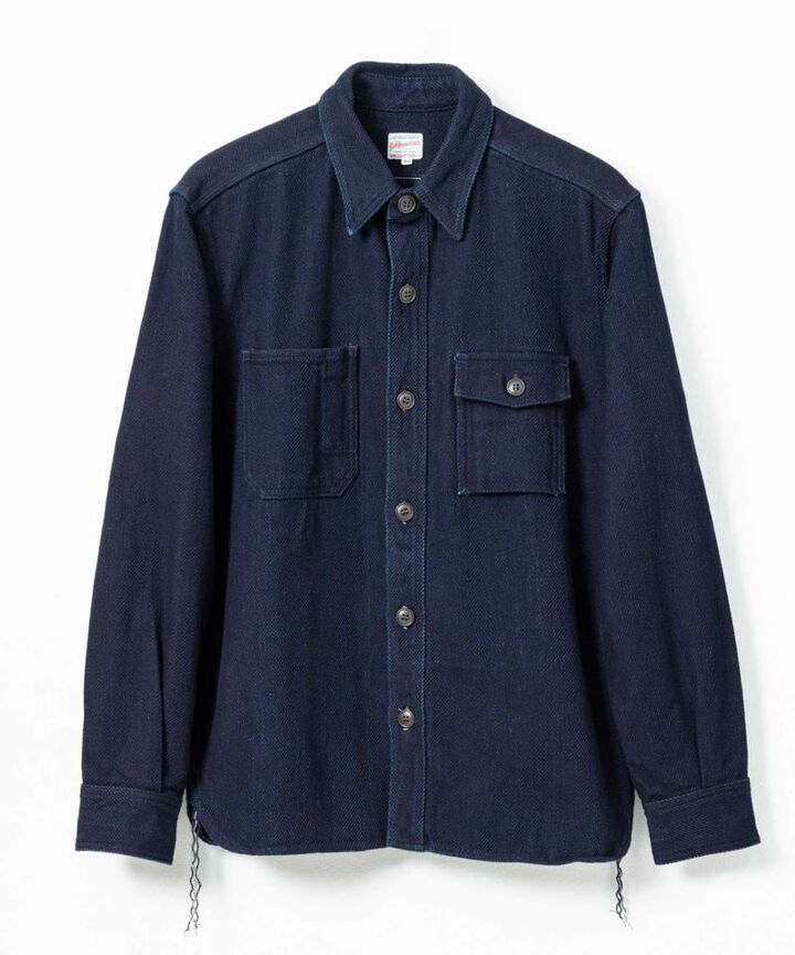 MLS1070M23 Heavy ID dobby work shirts-INDIGO-38,INDIGO, medium image number 0