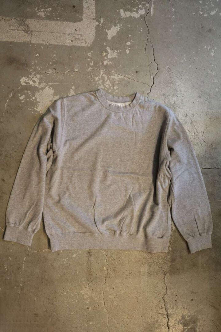 01-0044 Light Weight French Terry Crewneck Sweat Shirt (64  HEATHER GRAY),, medium