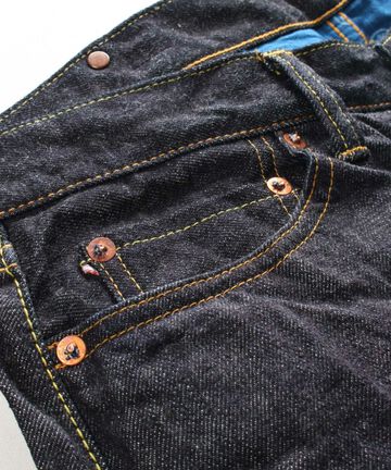 G017-MB Copper Label14.7oz Deep Colored Selvedge denim tight Straight-One Washed-30,, small image number 3