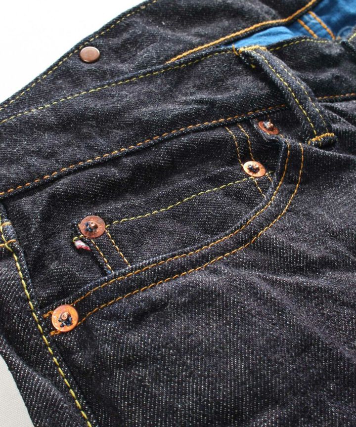 G017-MB Copper Label14.7oz Deep Colored Selvedge denim tight Straight-One Washed-30,, medium image number 3