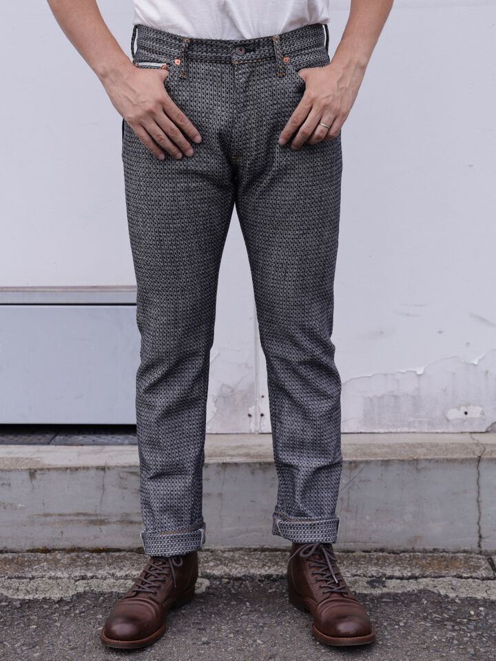 GZ-SVJPT-0204 13oz Selvedge Jacquard Slim Jeans ID×WH,, medium